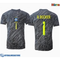 Fotballdrakt Herre Brasil Alisson Becker #1 Keeper Bortedrakt Copa America 2024 Kortermet